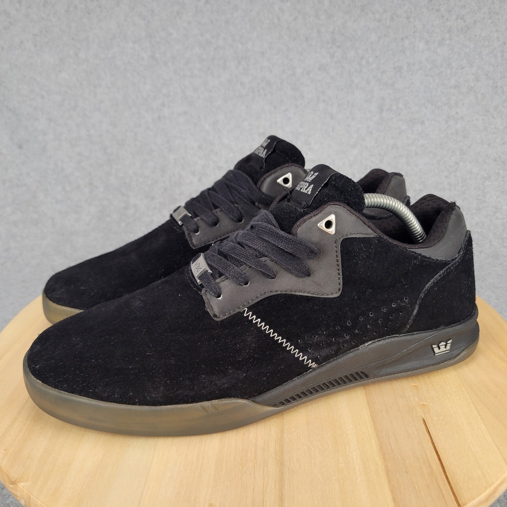 Supra Lucien Clarke Quattro Skate Shoes Mens 10.5 Black Gum Suede S89005